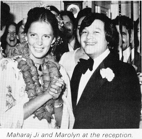 Maharaj Ji and Marolyn at the reception