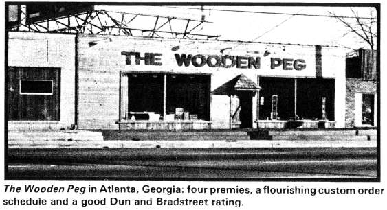 The Wooden Peg in Atlanta, Georgia: four premies, a flourishing custom order schedule and a good Dun and Bradstreet rating
