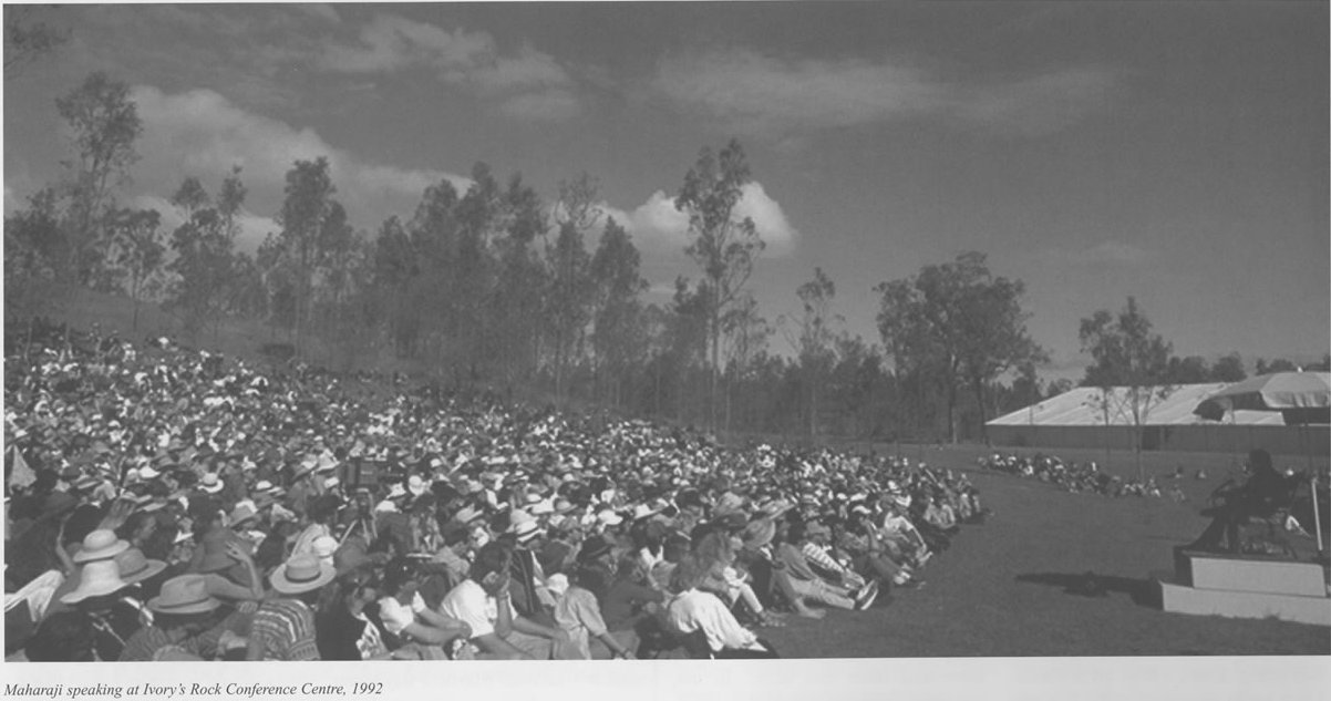 Maharaji speaking at Ivory's Rock Conference Centre, 1992