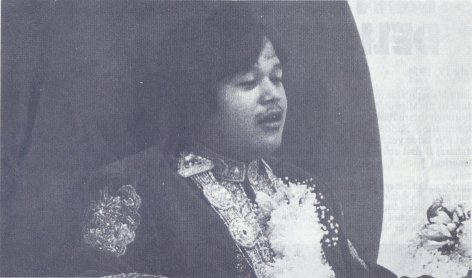 Prem Rawat aka (Guru) Maharaj Ji at the Guru Puja festival in Amherst, 1974