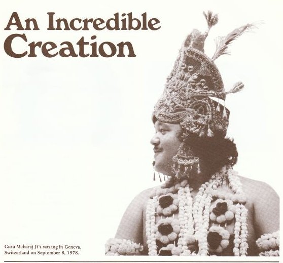 Prem Rawat dressed as the God Krishna in Geneva Switzerland September 1978