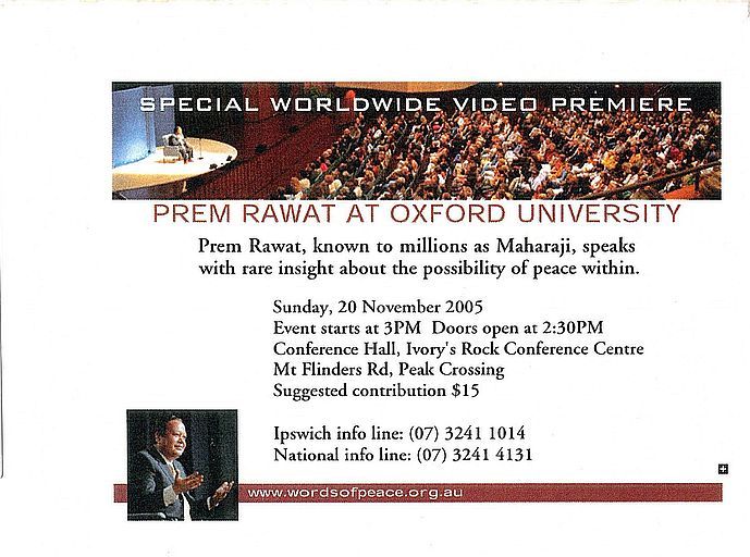 Maharaji at Oxford University